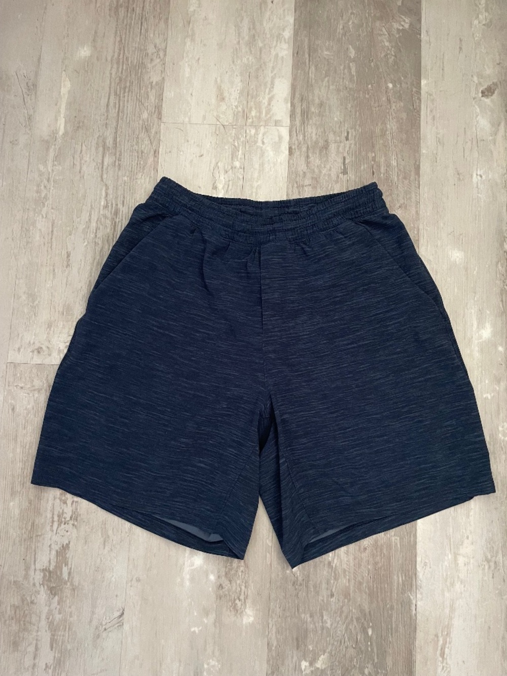 Lululemon Pace Breaker Lined Short 9" Mens S Heather Allover Iron Blue True Navy